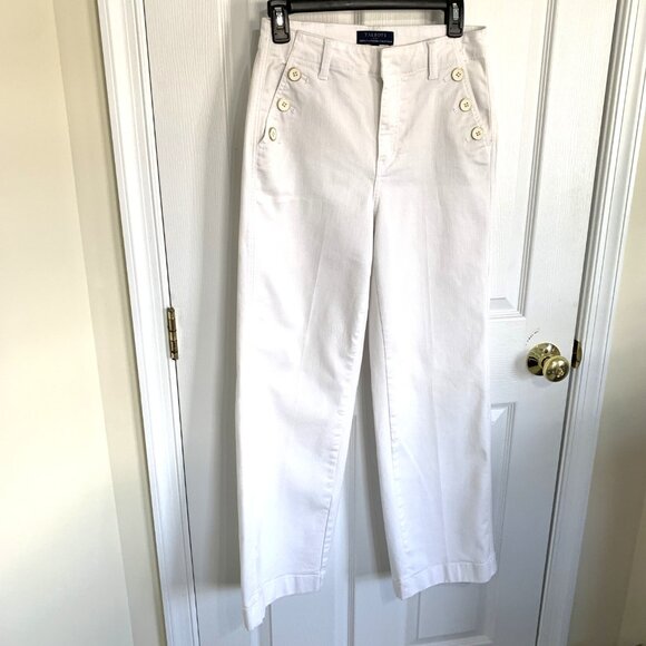 Talbots White Jeans Wide Leg 3 Buttons Simply Flattering Collection Size 4 Women - Picture 4 of 14